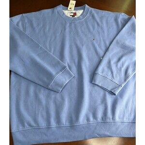 Vintage Tommy Hilfiger Sweatshirt Mens 2XL Light Blue Crew neck Embroidered Logo